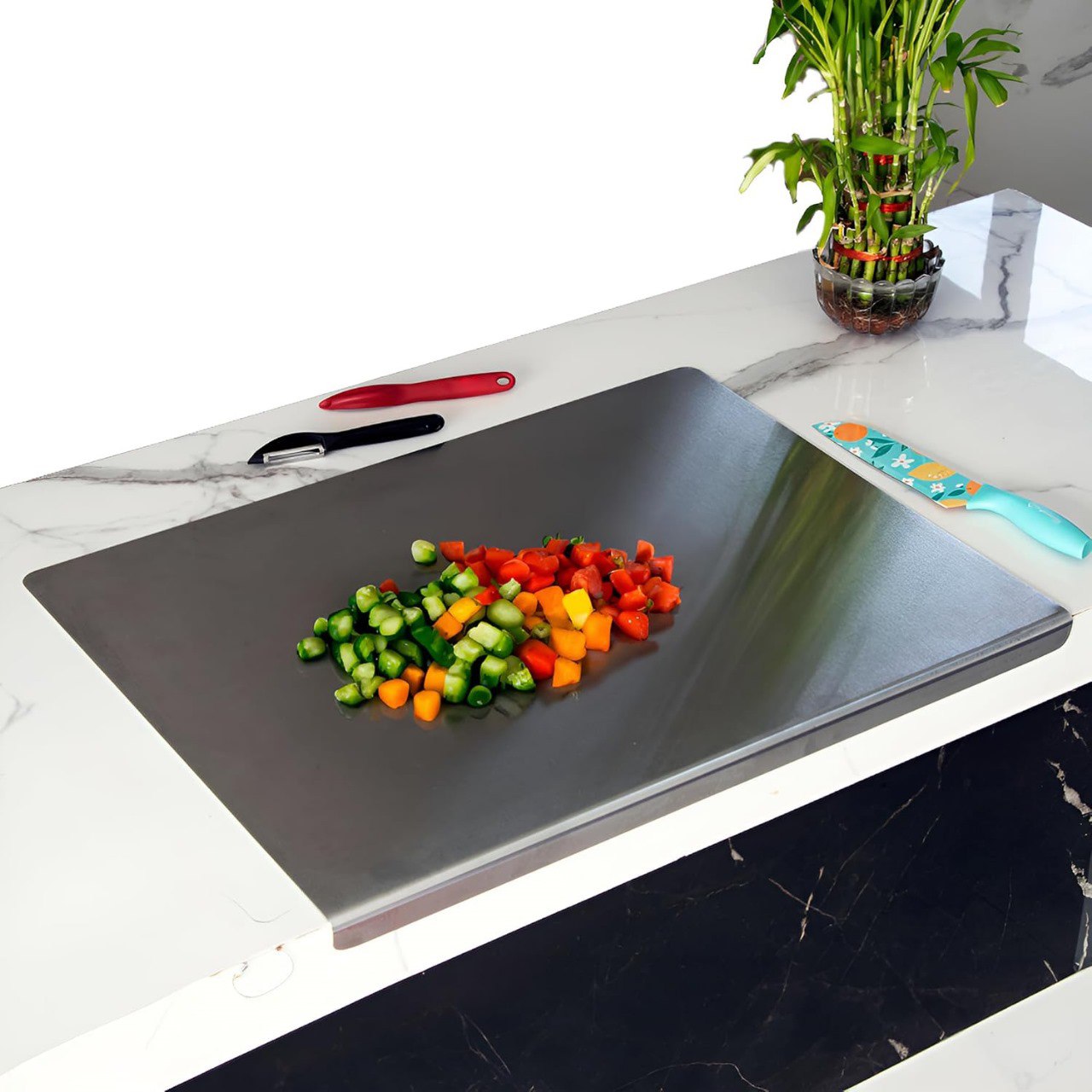 Stainless steel chopping board