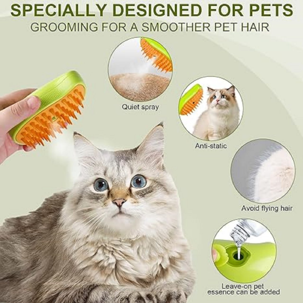 Pet steam brush